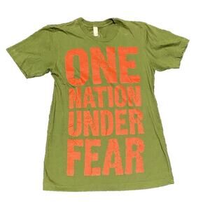 Rise Against One Nation Fist Hardcore Punk 00s Band Tee Shirt Green Mens Small